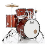Bateria Pearl Roadshow Bumbo 22 C Ferragens Banco Pedal Cor Burnt Orange Sparkle